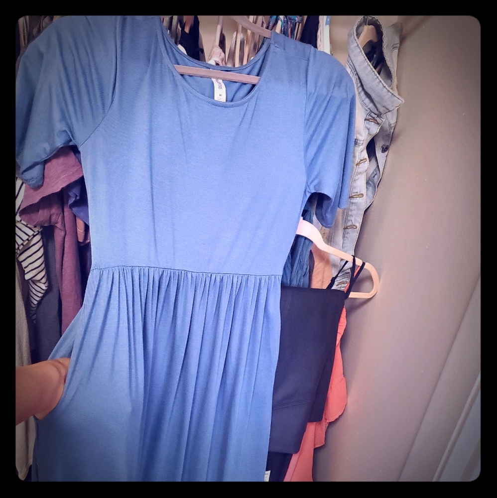 Three Bird Nest 3/4 Sleeve Maxi Dress with Pockets